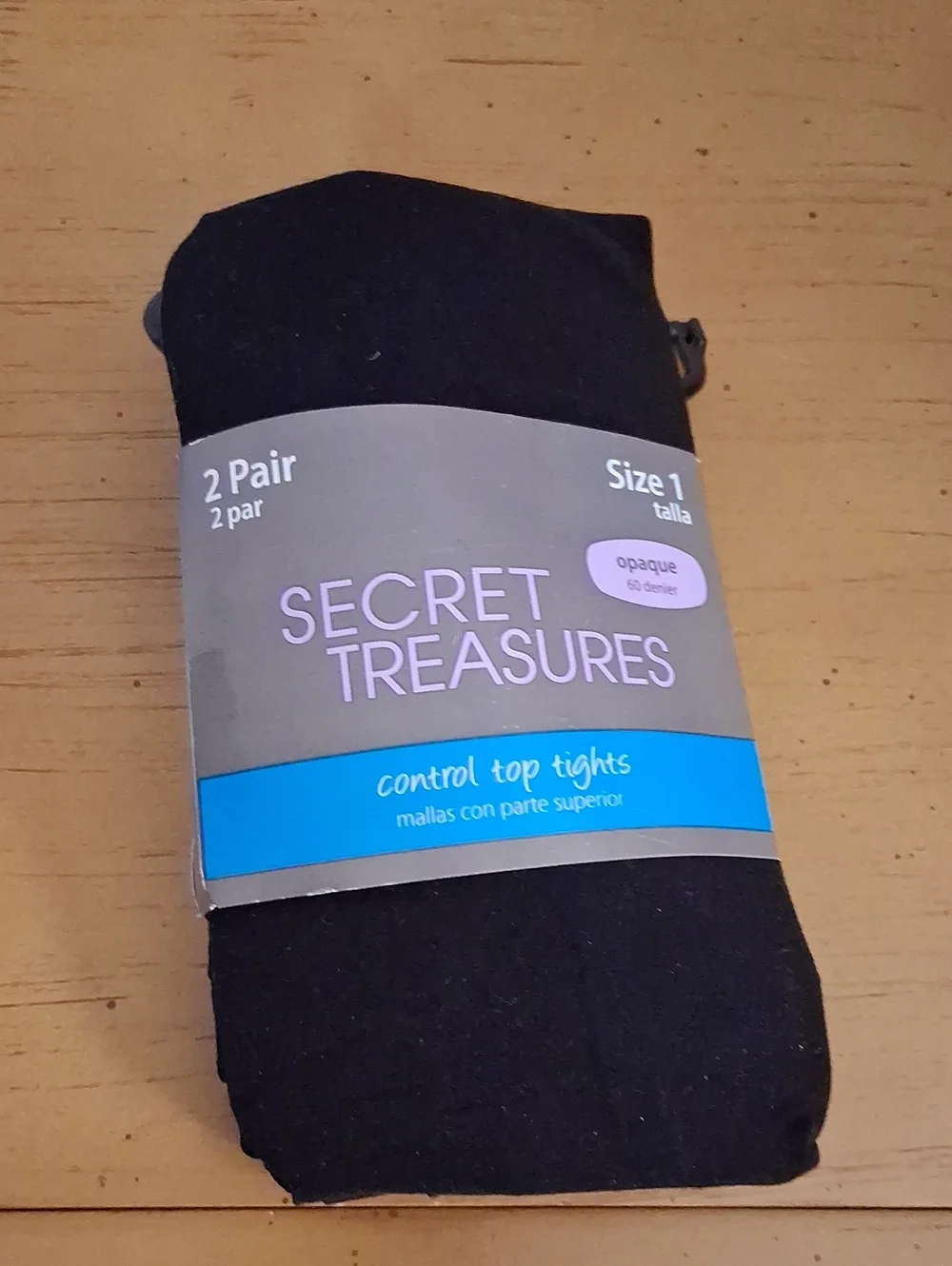 Secret Treasures Black Control Top Tights - 2 Pair